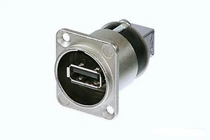 NEUTRIK NAUSB-W USB TYPE-A to TYPE-B Reversible Panel Mount Jack - Silver - Picture 1 of 1