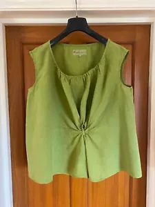 Top Manuelle Guibal 100% lino verde twist taglia 2 senza maniche - Foto 1 di 6