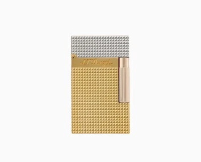 S.T. DUPONT ACCENDINO LINEA 2 GOLDEN HOUR PUNTA DIAMANTE TRIS D'ORO C16140 - Immagine 1 di 4