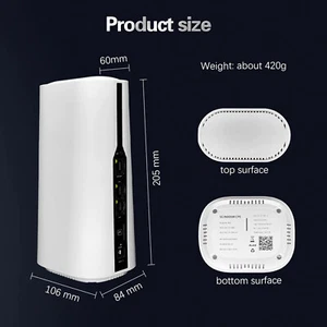 5G CPE Router With SIM Card Slot 2.4G 5.8G Dual Band Support 64 PartBn - Afbeelding 1 van 14