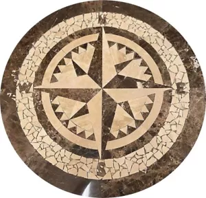 Floor Tile Marble Medallion 28”x28” - Picture 1 of 1