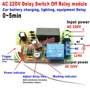 AC 220V 230V 240V Trigger Delay Switch Turn Off Board Timing Timer Relay Module - Picture 1 of 4