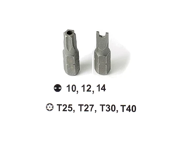 1/4" Steel Bit Insert for Torx T25 T27 T30 T40 Spanner  #10 #12 #14 Security Bit - Image 1 of 1