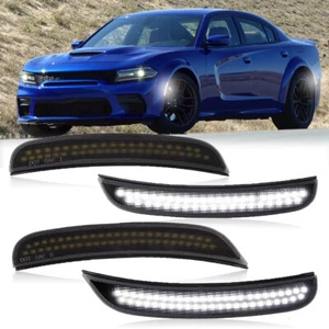For 2015-2023 Dodge Charger 4PCS Front Rear Bumper LED Side Marker Lights Lamp - Picture 1 of 6