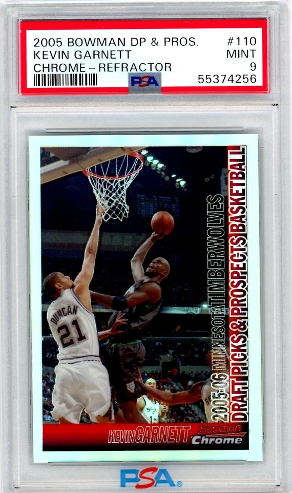 Tarjeta Bowman Chrome Kevin Garnett Draft Refractor 158/300 2005 110 PSA 9 Low Pop Foto 1 de 1