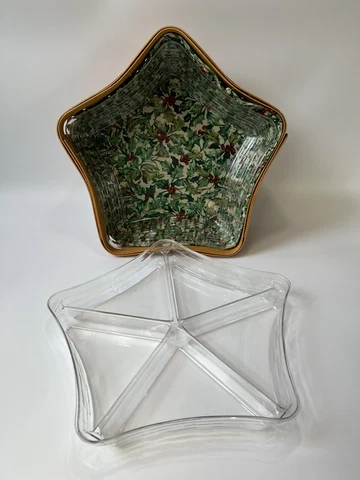 Longaberger HOLIDAY HOSTESS SHINING STAR 13 1/2" Basket & 2 Layer Protector Cover