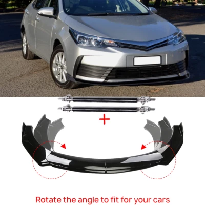 Front Bumper Lip Part Accessories Splitter Spoiler For Toyota Corolla Hatchback Foto 1 de 4