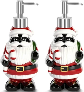 2 Stück Schwarz Santa Seifenspender, 8 Zoll Afroamerikanische Weihnachtsdekoration... - Bild 1 von 5