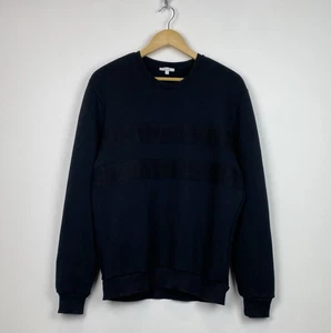 Reiss Alec Sweatshirt Crewneck Jumper Men’s Size L Top Long Sleeve Black Stripes - Picture 1 of 9