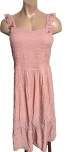 CATO Women’s Rose Pink Smocked Sleeveless Lined Maxi Dress 18/20 #7H - Picture 1 of 4