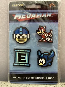 Loot Crate Mega Man Megaman Enamel Lapel Pins Set of 4 Capcom Just Funky 2019 - Picture 1 of 2