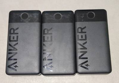 3x Anker Power Bank (20,000mAh 15W, 2-Port) A1367 Black - Image 1 of 3