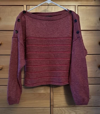 Prana Women’s Phono Sweater Red Size Small Wool Blend Boatneck - Image 1 of 4