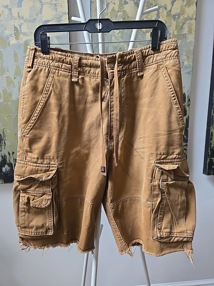 Pantalones Cortos Abercrombie & Fitch Carga Cordón Para Hombre Talla 30 Marrón Caqui Envejecido Foto 1 de 4