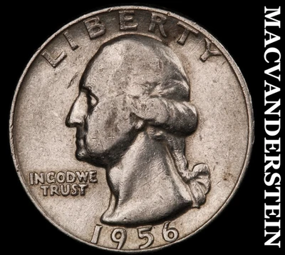 1956 Silver Washington Quarter - Scarce  Better Date  No Reserve  #F9228 - Image 1 of 2