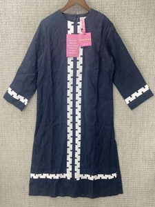 Tuckernuck x Atlantic-Pacific Navy and White Embroidered Hartman Dress sz M NWT* - Picture 1 of 9