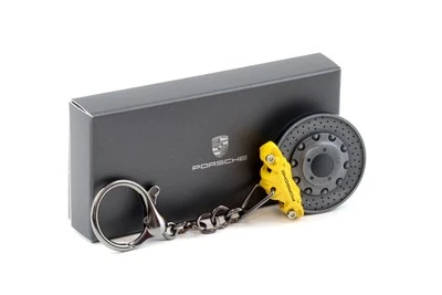 Original Porsche Bremsscheibe Schlüsselanhänger Keychain yellow WAP DEALER