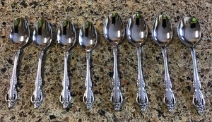 Oneida Brahms 8 Mixed Teaspoons Soup Spoons Gumbo Spoon Stainless Flatware USA - Picture 1 of 11