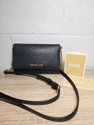 Bolso Bandolera Michael Kors Jet Set Teléfono de Viaje Cartera Negro Audaz Cartera Pequeña Foto 1 de 4