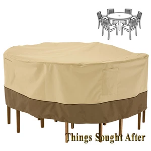 CUBIERTA PARA GRAN JUEGO REDONDO DE MESA Y SILLA DE PATIO Muebles de exterior Picnic TERRAZA - Imagen 1 de 15