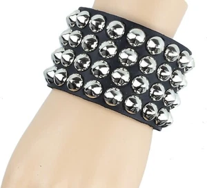 Conical Studded Gothic Bracelet Punk Rock Thrash Metal - Picture 1 of 3