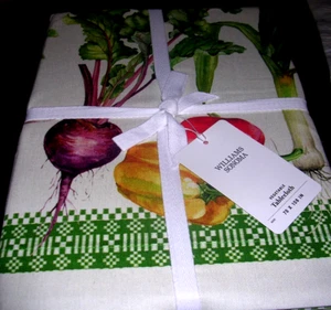 WILLIAMS SONOMA GARDEN VEGETABLE TABLECLOTH 100% COTTON 70X108 INCHES NEW W/TAGS - Picture 1 of 19