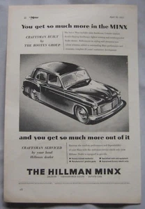 1952 Hillman Minx Original advert No.1 - Picture 1 of 1
