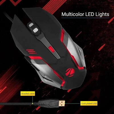 ZEBRONICS Transformer-M Gold Plated USB Wired Gaming Mouse - RGB MultiColor LED - Image 1 of 4