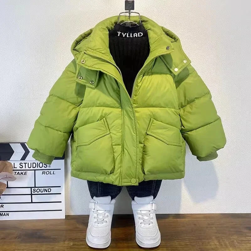 Invierno Grueso Cálido Chaqueta Plus Terciopelo Ropa Niños Algodón Acolchado Parka Traje de Nieve Foto 1 de 4