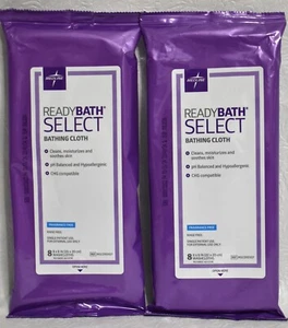 Paquetes de 2 toallitas de baño gruesas para adultos Medline ReadyBath Select hipoalergénicas sin perfume - Imagen 1 de 9