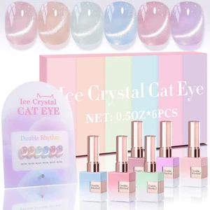 Cat Eye Gel Nail Polish Set of 6 Same Color Same Bottle 0.5 Oz Shimmer Glitter w - Picture 1 of 12