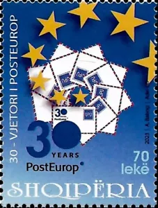 Estampillas de Albania 2023. 30 aniversario. de PostEurop. Set MNH - Imagen 1 de 1