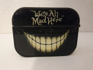 We Are All Mad Here Alice in Wonderland Cheshire Cat Black Magnetic Earbud Case - Picture 1 of 7