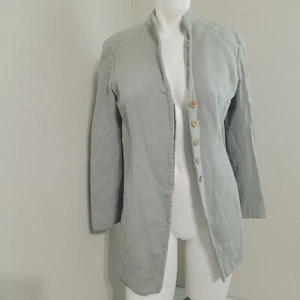 Giorgio Armani Le Collezioni size 8 blazer women sage shoulder pads Italy - Picture 1 of 11