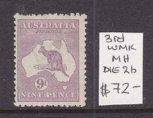 KANGAROO: 9d VIOLET 3RD WMK DIE 2b MH. - Picture 1 of 1