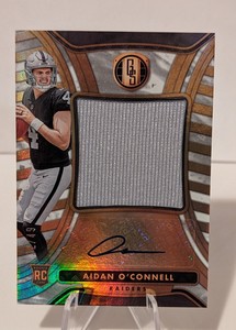 2023 Gold Standard Aidan O'Connell ROOKIE RC AUTO /24 Jersey Jumbo White Gold