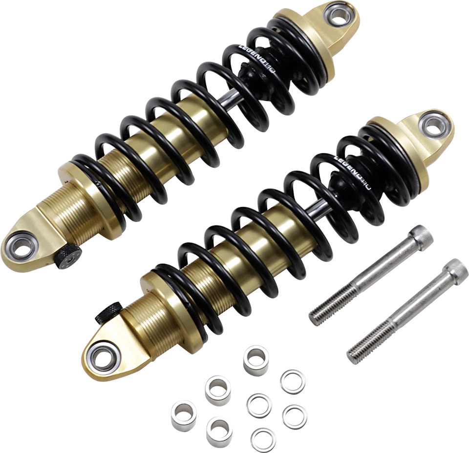 Amortiguadores de bobina ajustables Legend REVO-A - dorado - STD. - 12" - Harley Dyna 1991-17 Foto 1 de 1