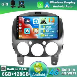6G+128GB Für Mazda 2 2007-2013 Android14 Auto Car Play GPS Navi DAB+ RDS 4G QLED - Bild 1 von 18