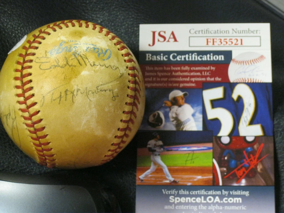 Eddie Murray Rick Dempsey Tippy Martinez Autographed Baseball JSA Certified  - Image 1 of 4