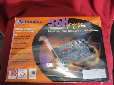 ACTIONTEC 56K PCI PRO INTERNAL DATA/FAX MODEM NOS WINDOWS MODEL PCI56019-01 NEW - Image 1 of 4