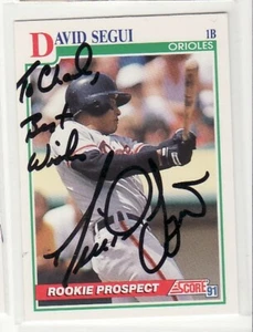 DAVID SEGUI BALTIMORE ORIOLES PERSONALIZED AUTOGRAPHED BASEBALL CARD - Picture 1 of 1