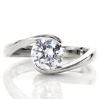 Igi Gia Certified Lab Created Diamond Ring 1 Carat Round 14k White Gold Size 5 6