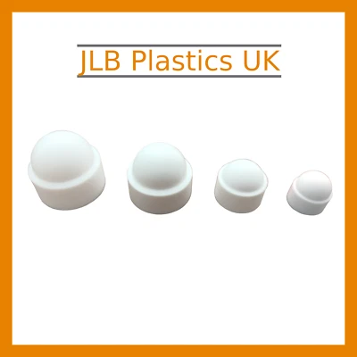 JLB PLASTICS UK M4 M5 M6 M8 M10 M12 M14 M16 M18 M20 White Plastic Dome Nut Protection Cap Covers