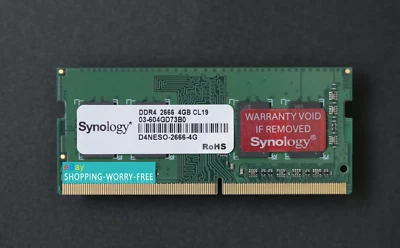 Synology 4GB DDR4 2666 MHz Laptop Memory Module D4NESO-2666-4G DS423 DS224 RS820 - Image 1 of 2