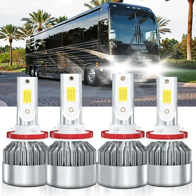 Para Prevost X3 Coach 2015-2019 H11 H11 Bombillas LED haz alto bajo 6000K Foto 1 de 4