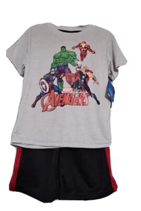 Marvel Avengers Boys T- Shirt Shorts 2 Piece Set outfit Size 7 NWT - Picture 1 of 5