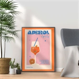 Aperol Spritz Vintage Cocktail Druck, Hausbar Kunst Retro Dekor für Zuhause, Küche - Bild 1 von 3