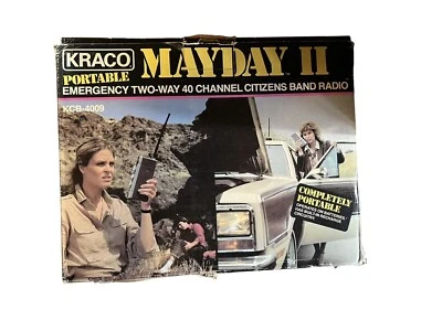 Vintage KRACO MAYDAY II Emergency Two Way 40 Channel CB Radio With Box Portable - Image 1 of 4