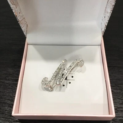 Charter Club Initial PIN "N" Silver Plated CZ's 1.5" High New - Image 1 of 4