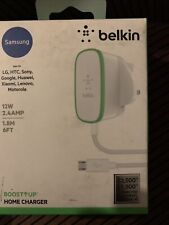 Belkin Fast USB Wall Charger With Micro  6 ft UK (12W  2.4A) - GENUINE, NEW